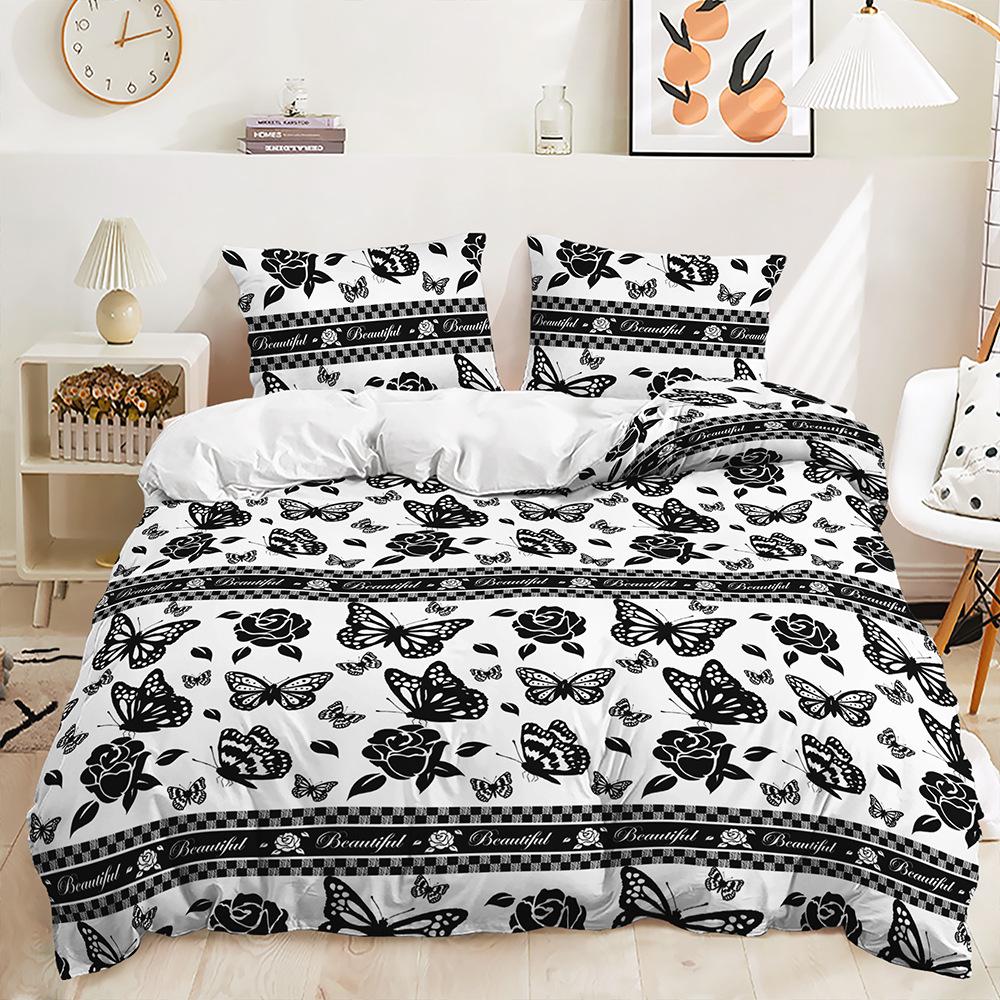Трехпредметный 3D пододеяльник с бабочками, в стиле Ins, двуспальное постельное белье