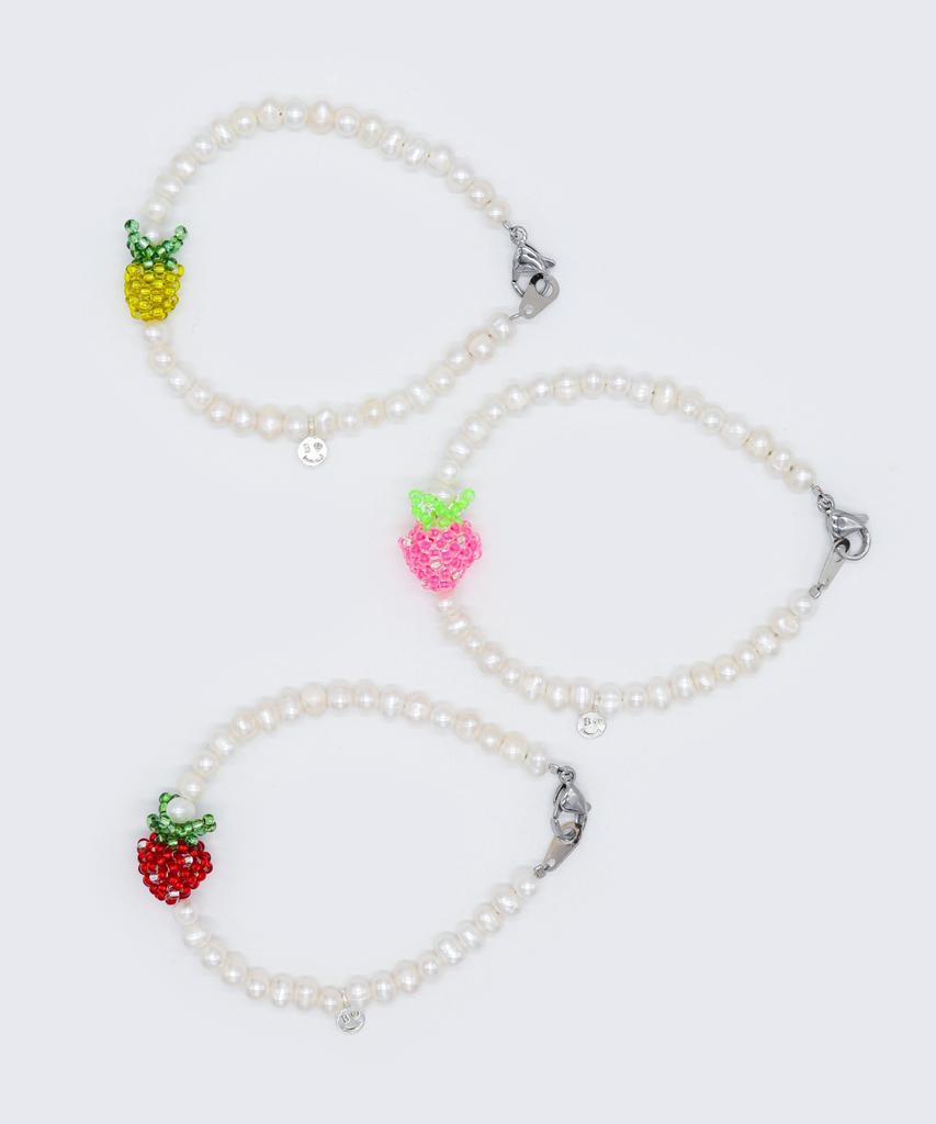 Браслет Bonbeau Juicy Fresh с жемчугом, цветными бусинами и подвеской-фруктом, браслет из пресноводного жемчуга