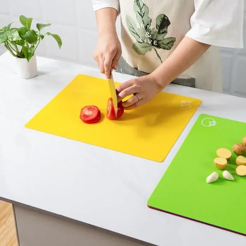 1 шт. Гибкая пластиковая нескользящая разделочная доска - Доска для нарезки - Коврики с иконками продуктов Инструменты 30x 38 Кухонная доска