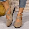 Fall 2025 Cross Elastic Wedge Shoes Plus Size Platform Soles Casual Pumps for Women