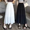 Summer A-line Skirts Chiffon White High Waist Elastic Long Skirts Vintage  Skirts