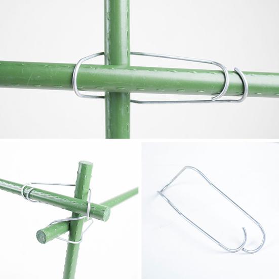 50 Pcs Steel Wire Connecting Buckles for Bamboo Canes Reusable Trellis Clips Pipe Connectors Garden Clips for Plants Support Gardening