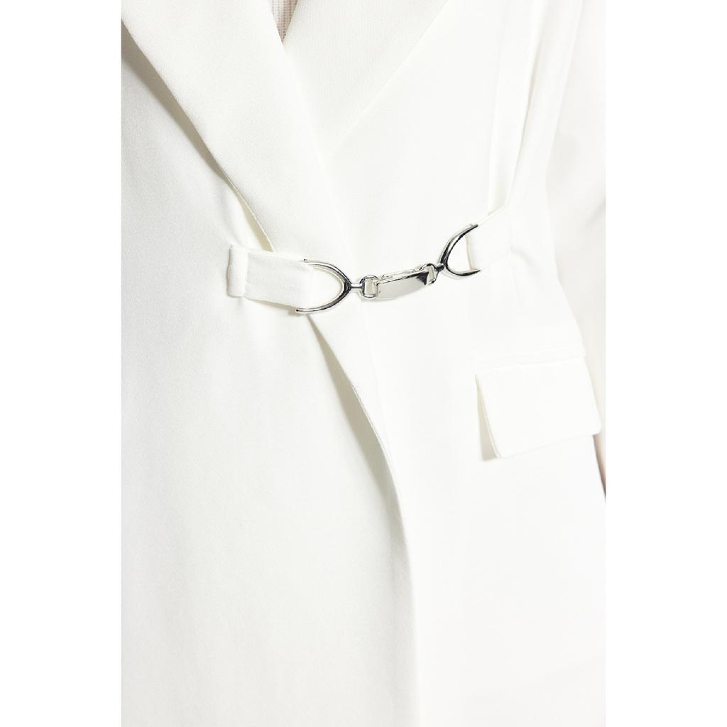 Тканый жакет с аксессуарами цвета экрю и завязками Tctaw24ck00035