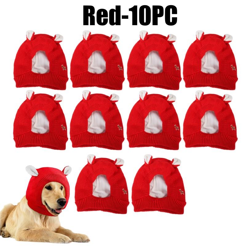 Dog Noise Protection Earmuffs Warm Knitted Winter Hat With Ear Covers Anxiety Relief For Medium Large Breed Canine