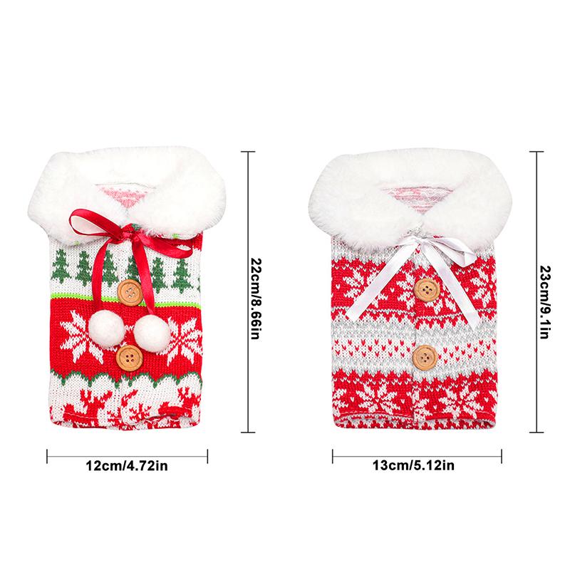 1 шт. Набор для красного вина, рождественская снежинка, лось, столовые принадлежности, вязаное украшение