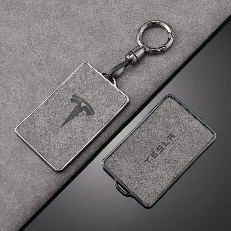 High Quality Leather Car NFC Key Case Shell Cover Fob for Tesla Model 3 S X Model Y Key Case Protector Holder Auto Accessories