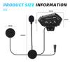 Kebidumei BT-12B Motorcycle Helmet Headset Intercom Bluetooth Waterproof Interphone Full Duplex With DSP CVC For 2 Rider