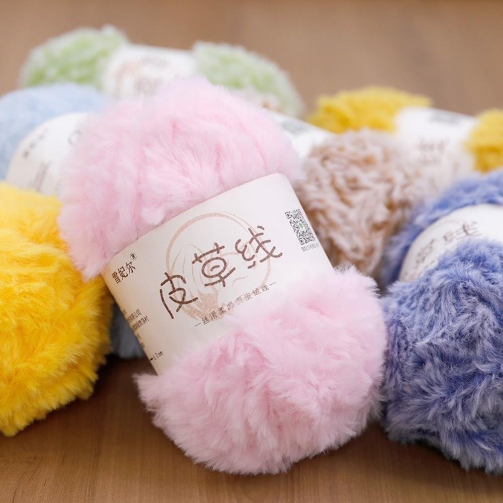 Long Plush Faux Fur Yarn Thickness Knitting Yarn Thread New Fluffy Mink Yarn DIY Crocheting Hat