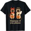 Сиамский Если Пожалуйста Смешной Кот Костюм на Хэллоуин Жуткий Каламбур Футболка