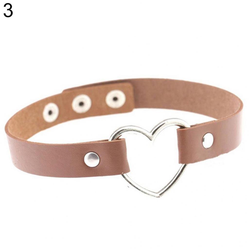 Женский панк колье-чокер из искусственной кожи с сердечком, ювелирное украшение, шарм, подарок AVE