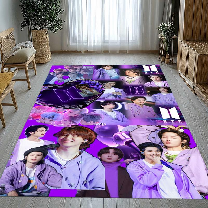 Модный B-BTS Kpop Звезда Гостиная Нескользящий Ковер Мягкий Ковер для Спальни Детской Игровой Комнаты Дивана, Домашний Декор Придверный Коврик Подарок