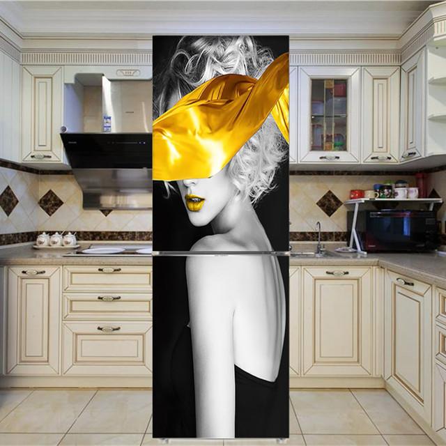 Art New Rose стикер на холодильник с цветочным узором, наклейки на стену, украшение дома, кухня, настенная роспись, декор, современный ремонт