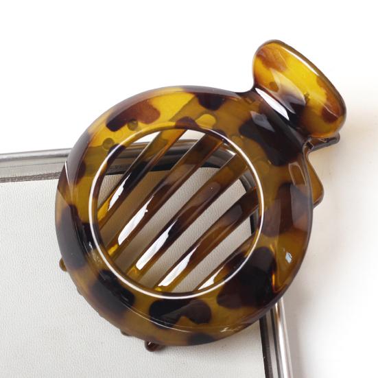 Женская заколка для волос круглая с противоскользящими зубцами, краб для волос, полый дизайн, зажим для волос на затылок, инструмент для укладки волос, аксессуары для волос