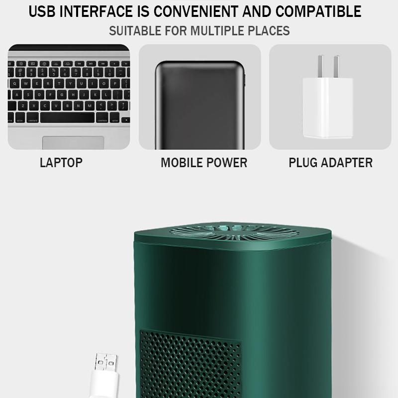 USB HEPA Air Purifier Ionizer Generator Deodorizer Home Air Cleaner Remove Formaldehyde PM2.5 Smoke Odor Allergies Pets Hair