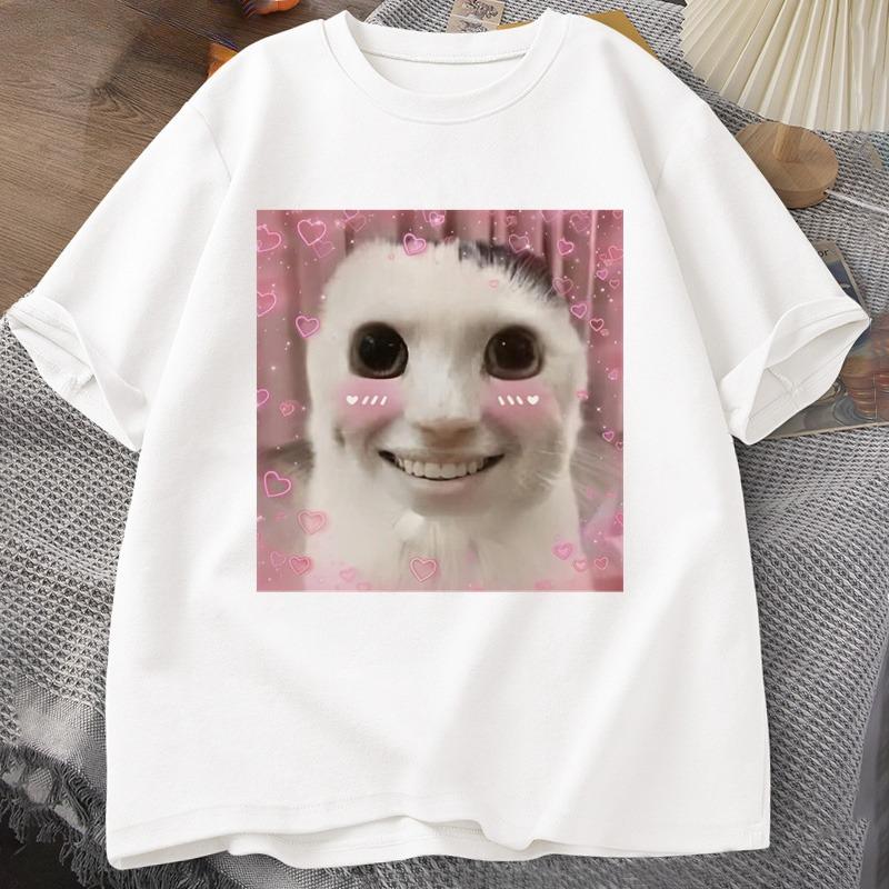 Goofy Ahh Cat T Shirt Meme Dank Cursed Weirdcore Cringey T-Shirts Men Women I Got Too Silly Tshirt Huh Cat Memebn Crying Cat