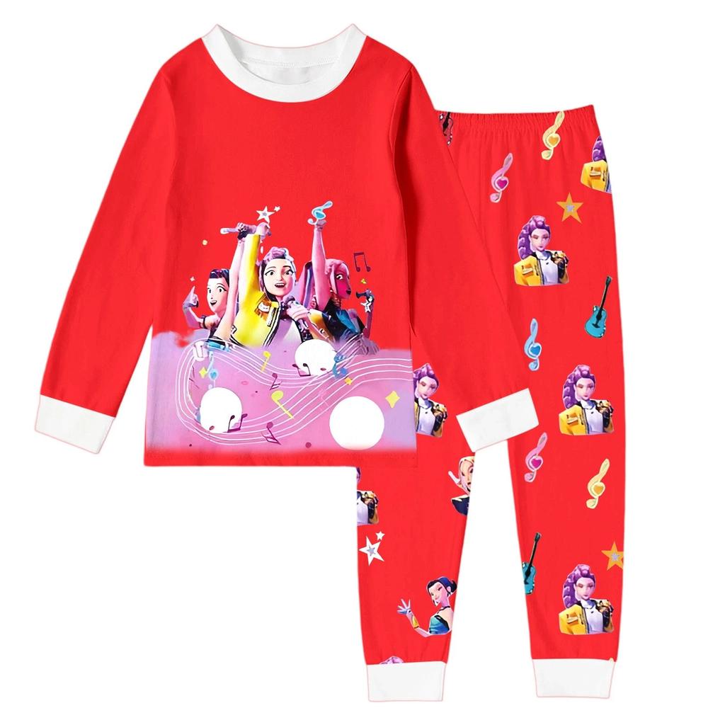 Girls Witch Round Neck Printed Children's Clothing Set