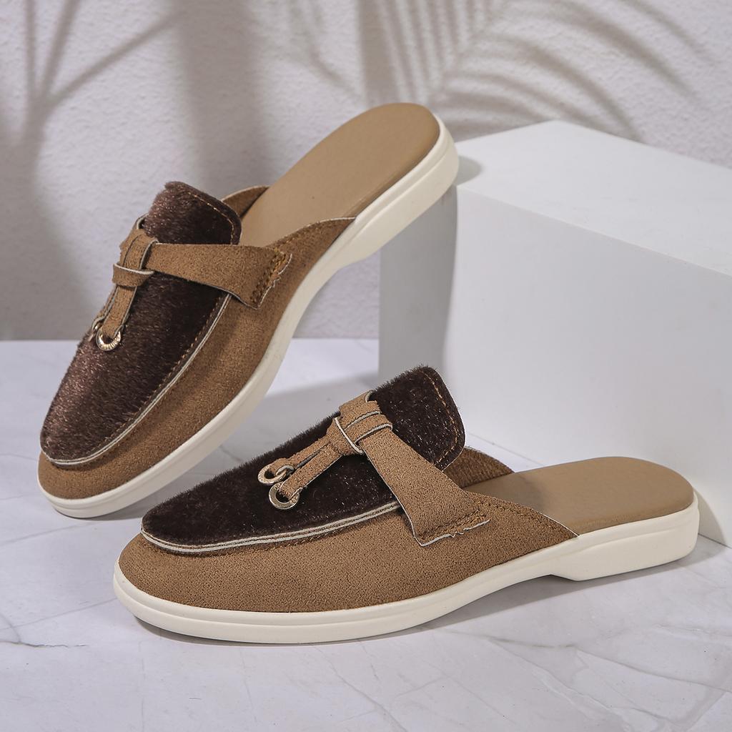 Fashion Summer Walking Shoes High Quality Comfortable Casual Shoes 2024 Slipper Women's Classic Leather and Fabric Feel Sandals