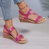 Модная женская обувь 2024 года, брендовые женские сандалии больших размеров, модные повседневные сандалии с открытым носком, женские босоножки на танкетке с эластичной резинкой