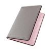 COGURE Card Case Genuine Leather Shrink Calf Leather Thin Bifold Unisex Gift Box Included Window Pocket [COGURE] Greige+Pink
