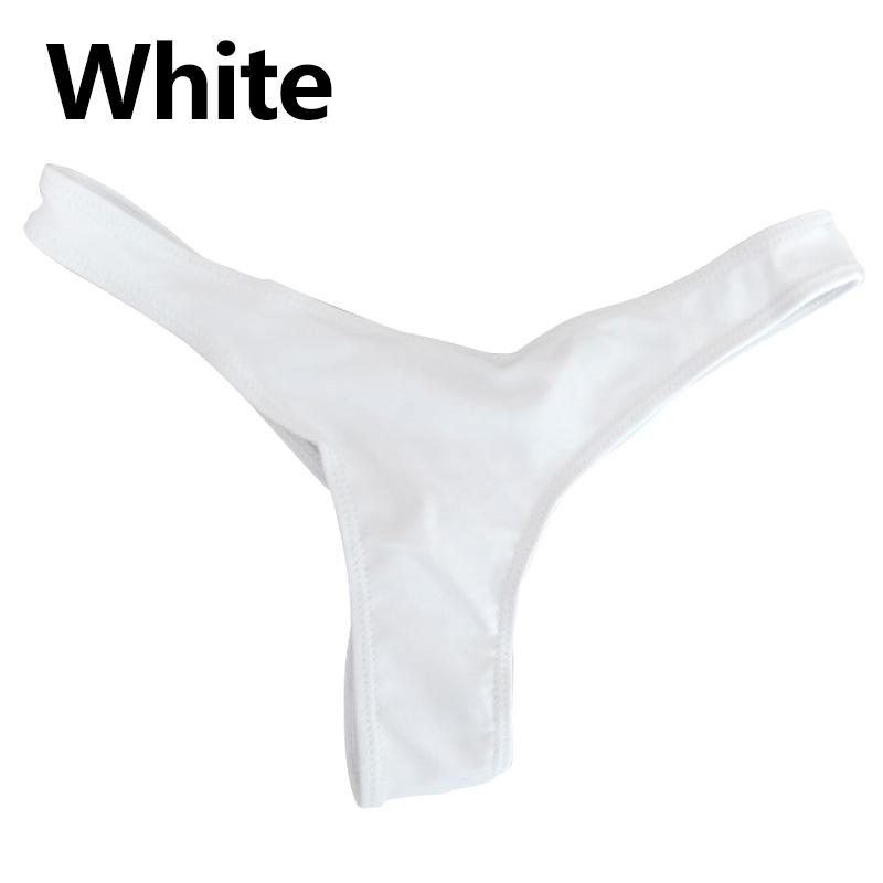 Women's Pleated Swimsuit Briefs Brazilian Bikini Bottom Beachwear Swimwear Thong