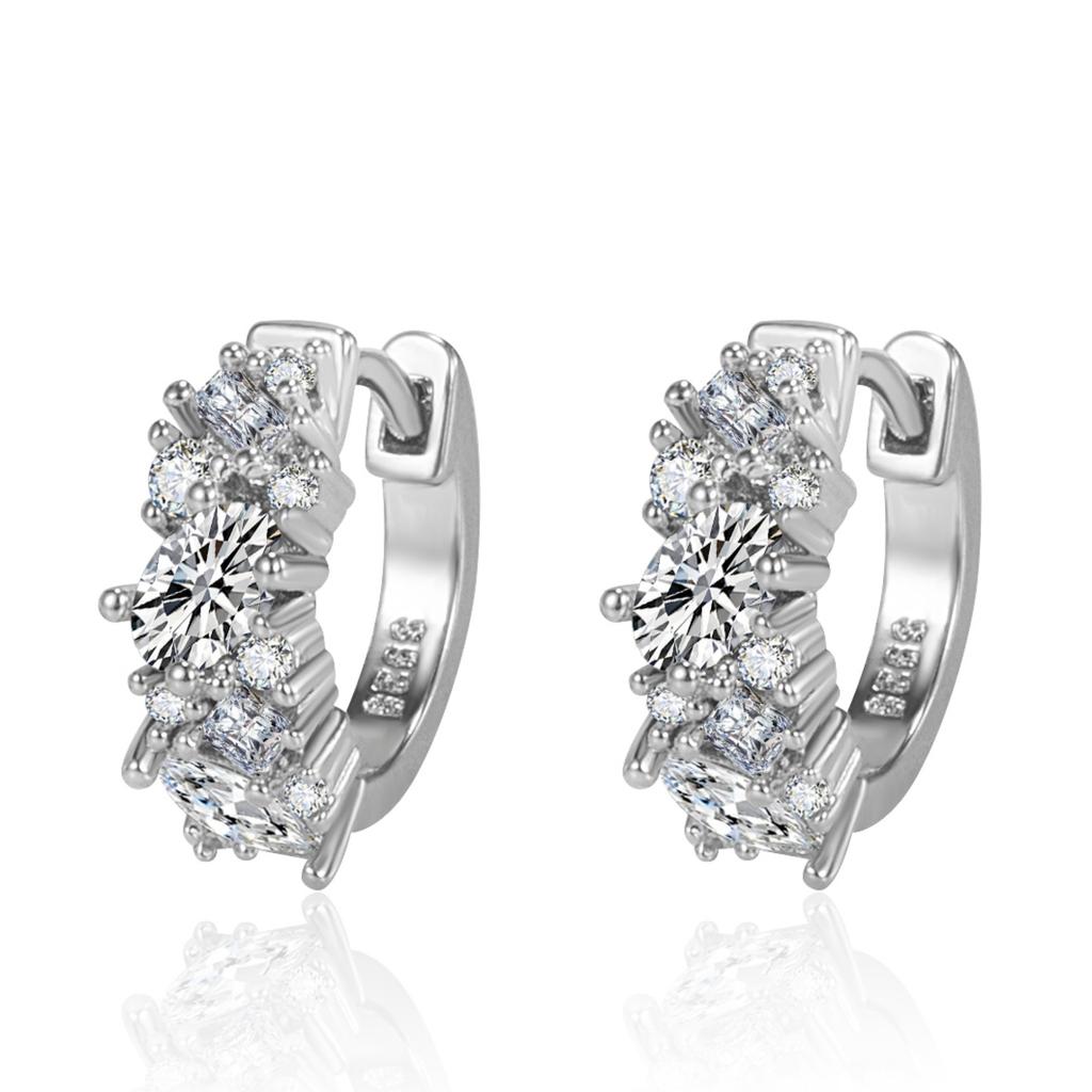 Earrings, Earrings, New Color Sapphire Blue Earrings, Rhine Blue Zircon Earrings, Small Broken Diamond Earrings