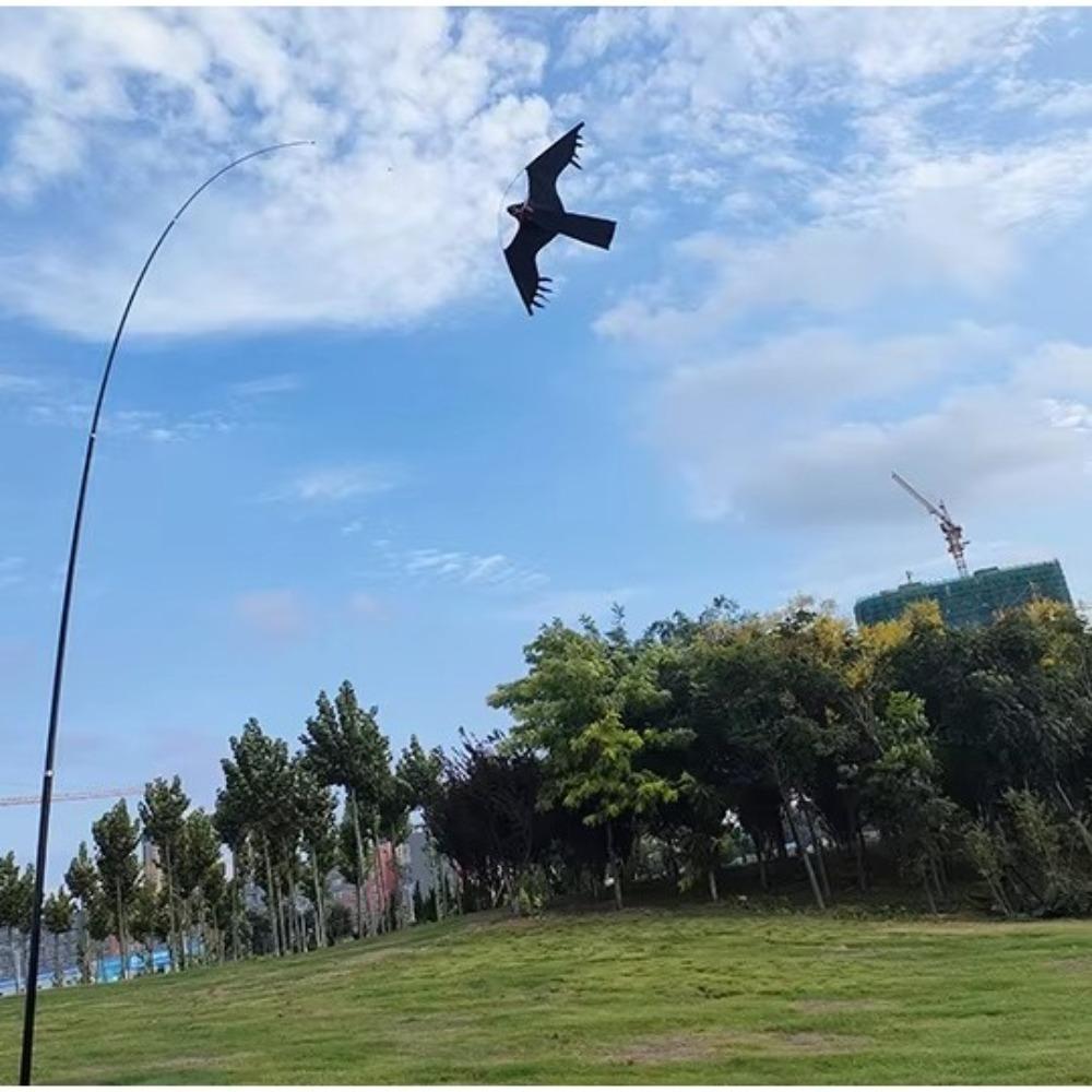 3D Realistic Bird Scarer Kite Frightening Bird Repellent Eagle Kite Black Hawk Bird Kite Farm