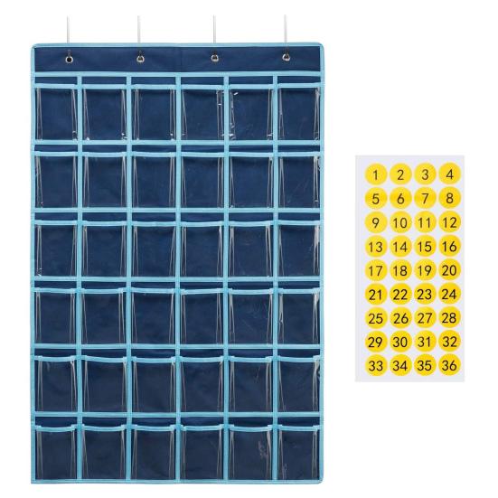 Classroom Hanging Organizer 36 Pocket with Number Stickers Cell Phone Stationery Storage Bag for Office Dorms Homes