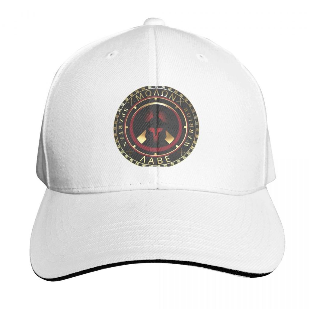 Molon Labe Spartan Helmet Greek Key Black Gold Red Baseball Cap Custom Cap Vintage Streetwear Golf Unisex Womens