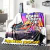 1 шт. Мягкое фланелевое одеяло Grand Theft Auto с дизайнерским принтом. Уютное одеяло для всех сезонов, идеально подходит для дивана, кровати, офиса