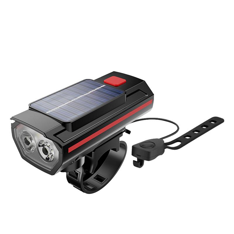 Solar Bicycle Light with Horn Bike Front Lamp TYPE-C Rechargeable MTB Road Bike Headlight Bicycle Flashlight Cycling Accessories 7