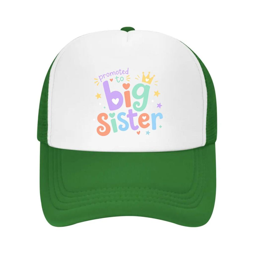Promoted To Big Sister Pastel Letter Mesh Baseball Cap Casual Hat Outdoor For Womens Unisex FeUnisex