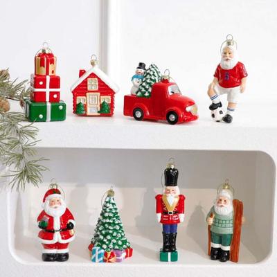 Пластиковая фигурка Санта-Клауса, подвеска, красочные элементы рождественской сцены, товары для оформления, дверь