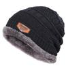 2021 New Solid Color Knit Beanie Hat Men's Winter Hats Boy Warm Plus Velvet Thicken Hedging Cap Skullies Wool Caps Bone Male