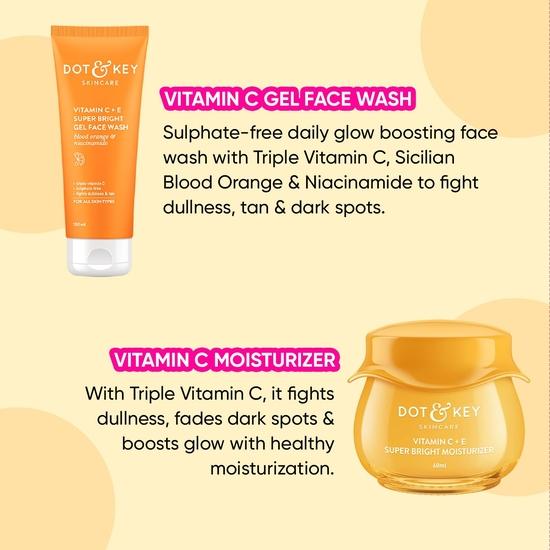 Dot & Key Vitamin C Daily Glow Boosting Skincare Combo (Увлажняющий крем с витамином С 60 мл и средство для умывания с витамином С)| Для всех типов кожи | Для женщин и мужчин