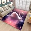 3D Printing Cute Swan Large Area Carpet for Living Room Cartoon Children's Bedroom Sofa Doormat Kitchen Floor Rug Anti-slip Mat
