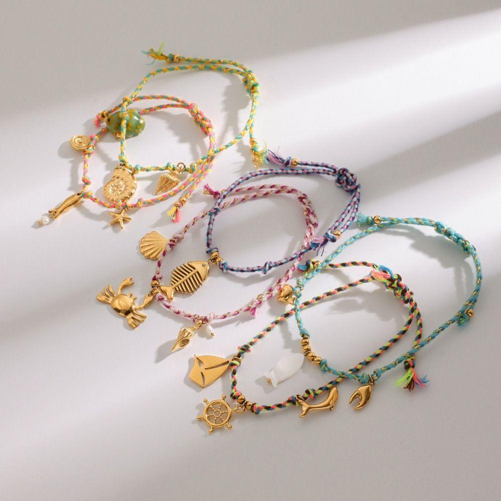 Adjustable Pendant Bracelet Seashell Charm Hand Chain New Bangle  Gifts