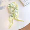 Floral Countryside Style Spring and Summer Diamond Shaped Scarf Temperament Silk Scarf Women's Headband Tie Bag