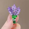Exquisite Purple Lavender Brooch Women's Brooches Crystal Rhinestone Bouquet Pins Clothing Coat Luxury Jewelry Girl Gift