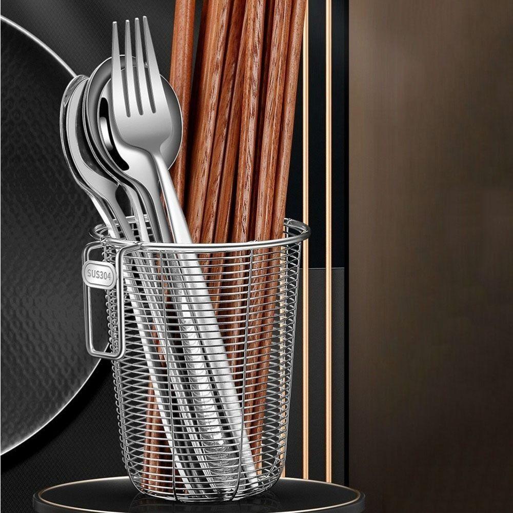 Drainable Kitchen Cutlery Holder Hanging Chopsticks Storage Basket Spoon Fork Cage Rack Household