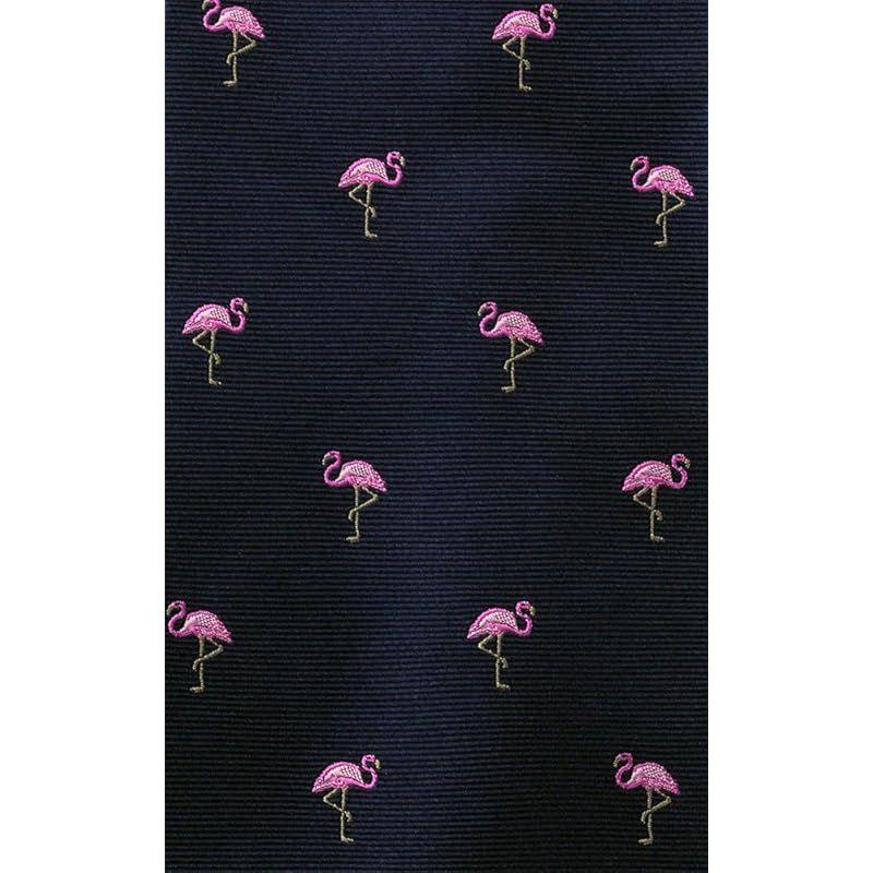 Used [New] [COLORATA] Colorata Flamingo Necktie (145 x 8.5cm NavyDots 100% Silk Jacquard Weave) Animal Bird Polka DotAnimal Gift Present 0