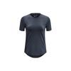 Rush Series Solid Training Sports Casual Round Neck Print Short Sleeve T-Shirt Women Tops Storm-Gray 1368178-044