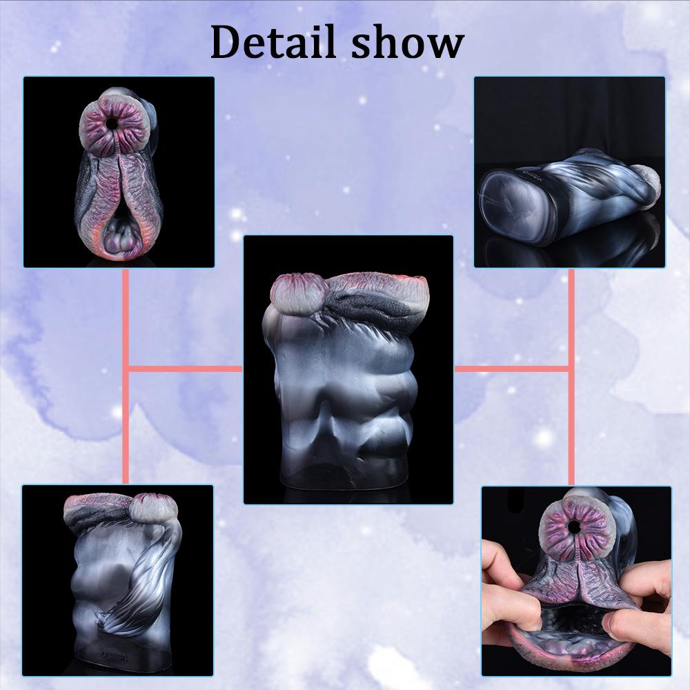 Двухканальная чашка для мастурбации в виде лошади и животного, мягкий силиконовый мужской мастурбатор, реалистичная вагина, массаж простаты, секс-игрушка для взрослых