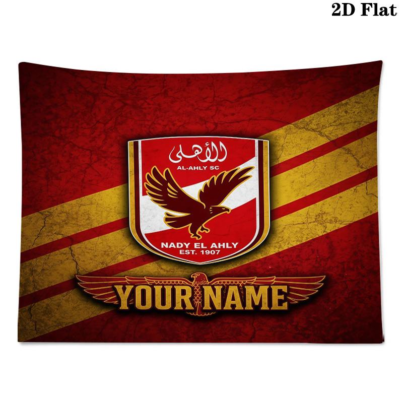 Custom Name Al Ahly SC Printed Tapestry – Wall Hanging for Bedrooms, Dorms, and Home Decor