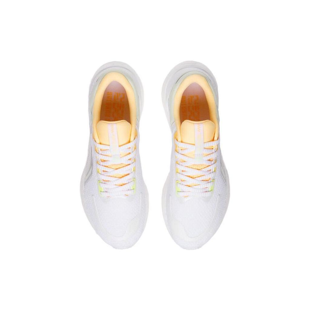 Кроссовки Li Ning Yue Ying 2.0 с нескользящей подошвой, амортизирующие, прочные, с низким верхом, женские, белые, зеленые, оранжевые ARHT002-1