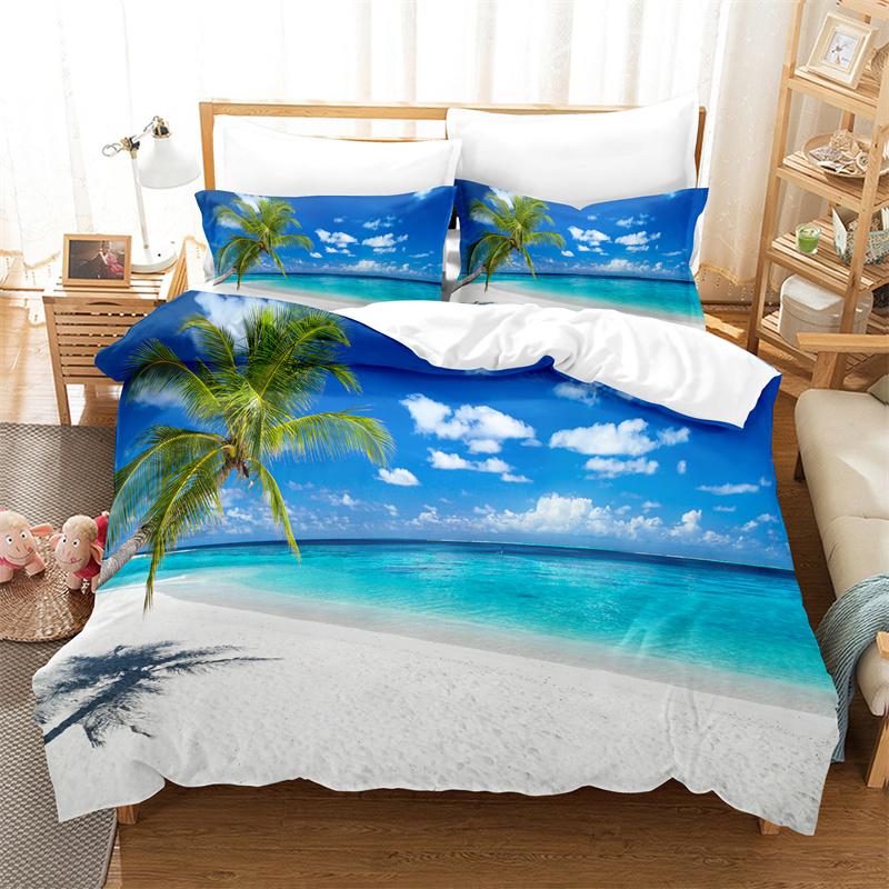 Ocean Beach Starfish Duvet Set Set Seaside Bedding Set Queen Bedding Set Boys Girls Bedroom Decoration Bedding Set