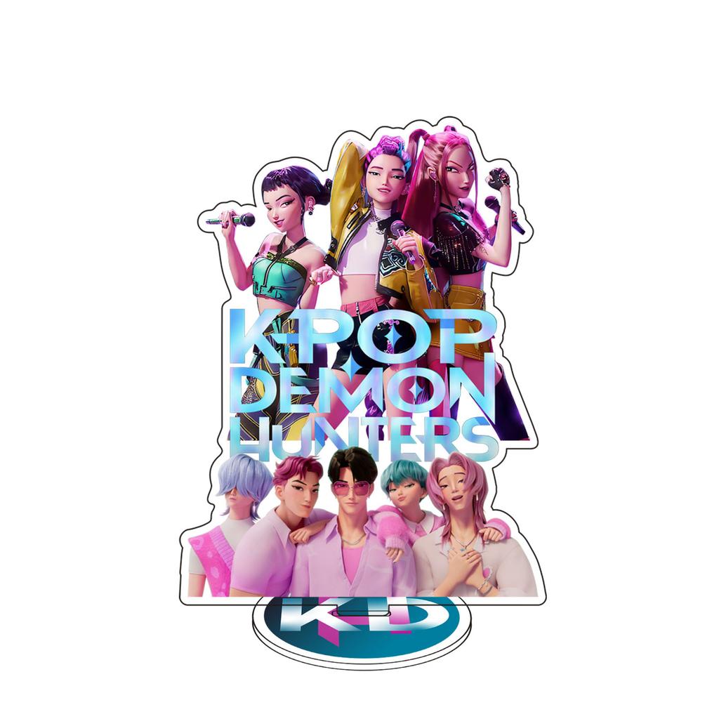 Kpop Demon Hunters Standing Up Ornament Acrylic Superstar Desktop Stand Decor Anime Figures Craft Creative Fans Gift