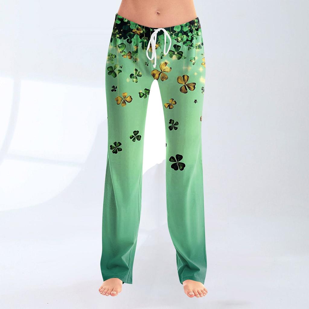 Women's Fashion Loose Casual St. Patrick's Day Printed Casual Pants