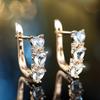 Изысканные серьги золотого цвета в форме сердца с кубическим цирконием, серьги для невесты, свадьбы, помолвки, модные украшения
