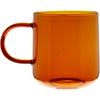 GLASS MUG FOR COFFEE AND TEA 310 ml. 8.7 cm AMBER