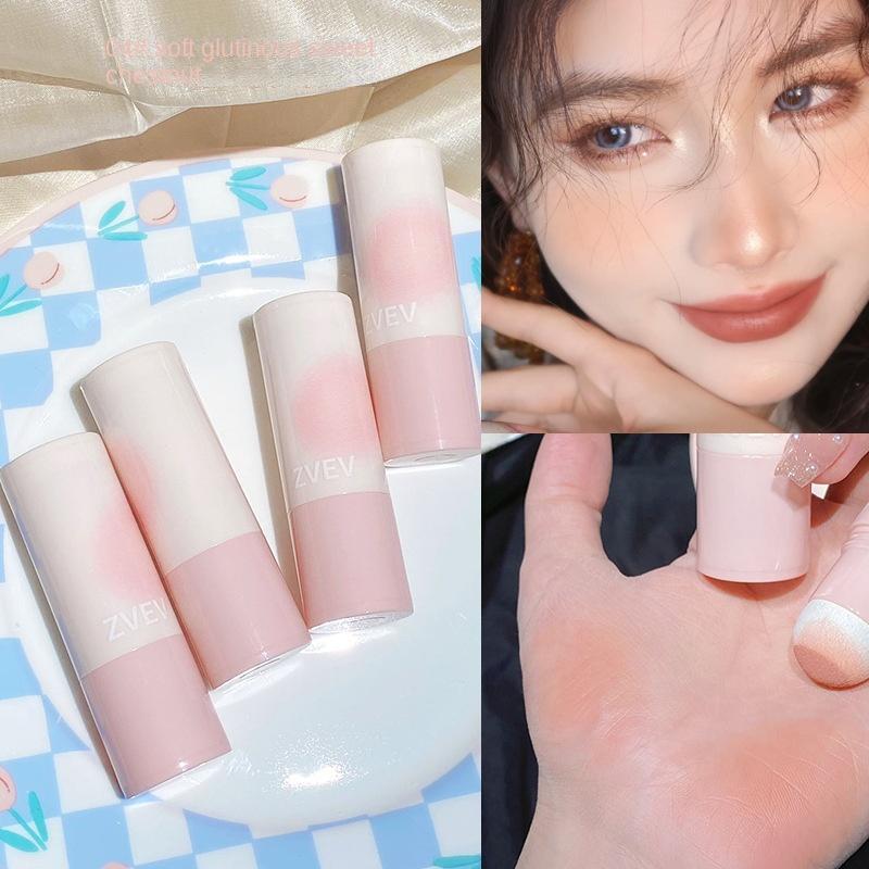 Новые удобные румяна-стики с губкой, натуральные матовые осветляющие легкие румяна для девочек, белые румяна, водостойкие румяна с отделкой, стойкий набор для женского макияжа